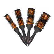 4 brosses Head Huggers orange DENMAN (  : 25  33  43  53 mm) avec trousse offerte