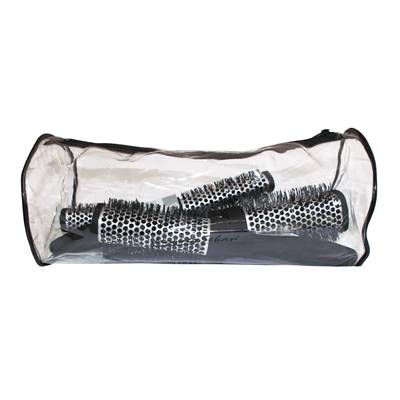 4 brosses carrées Squargonomics argent DENMAN (ø : 20 – 25 – 33 – 43 mm) - trousse offerte